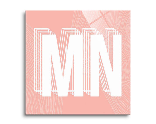 Boho Color Abbreviated On Pink Minnesota | Hi-Def Glass Art | Eaches | Min 2