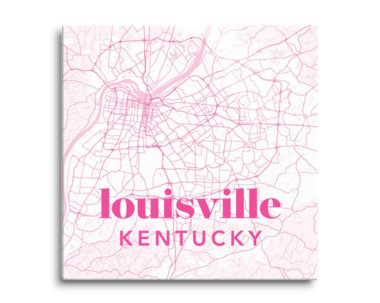 Bright Modern Pink Map Kentucky Louisville | Hi-Def Glass Art | Eaches | Min 2
