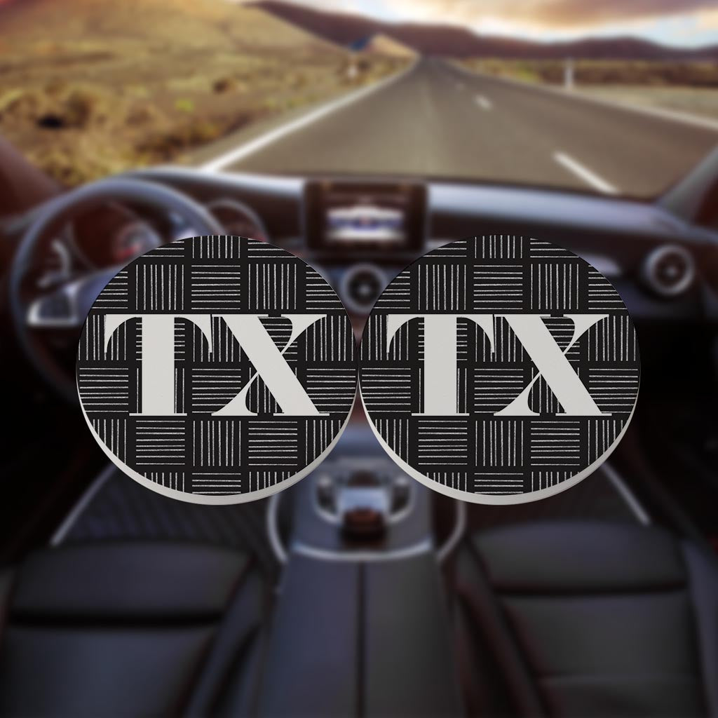 Black and White Abbreviated on Black Texas