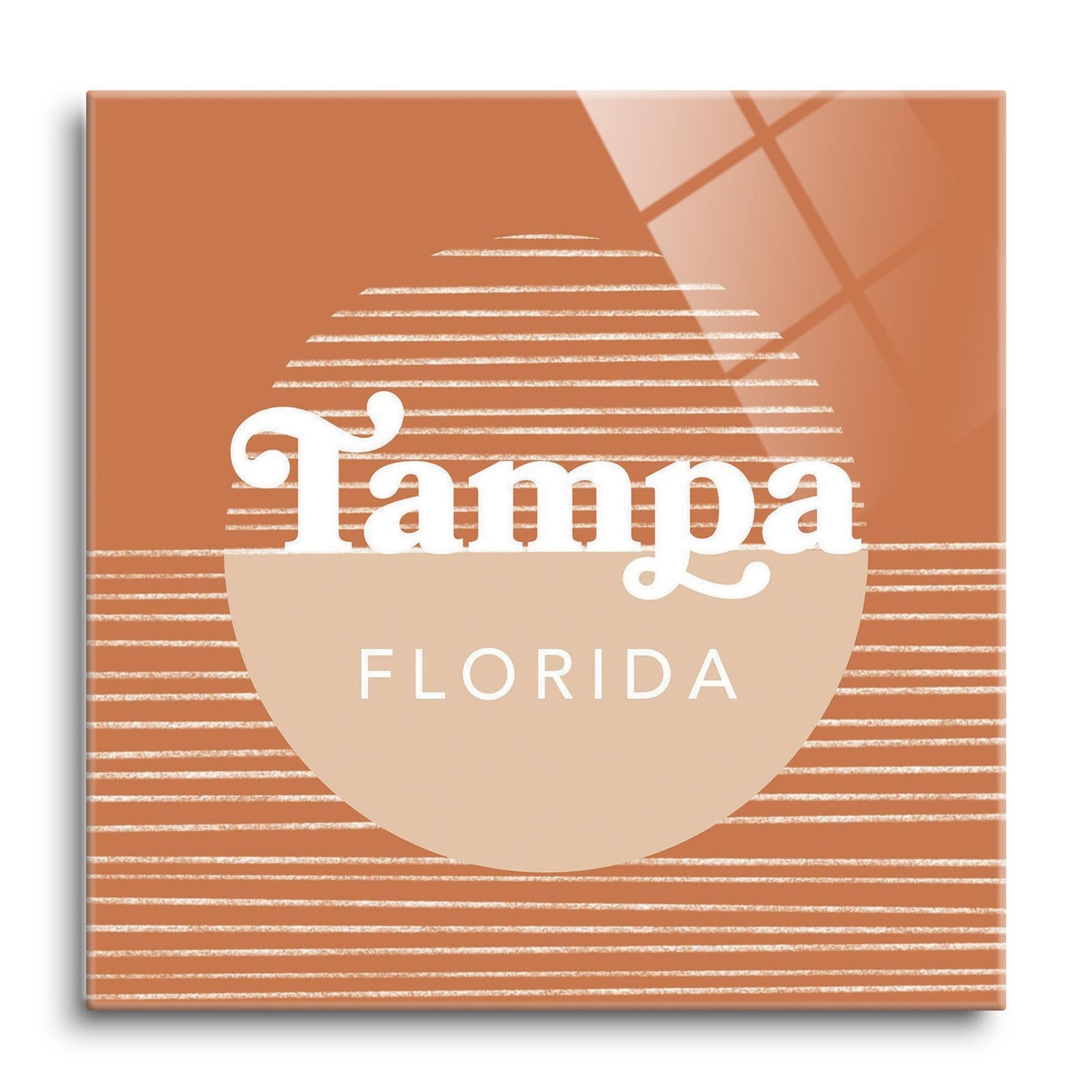 Vintage Groove Half Circle Lines Florida Tampa | Hi-Def Glass Art | Eaches | Min 1