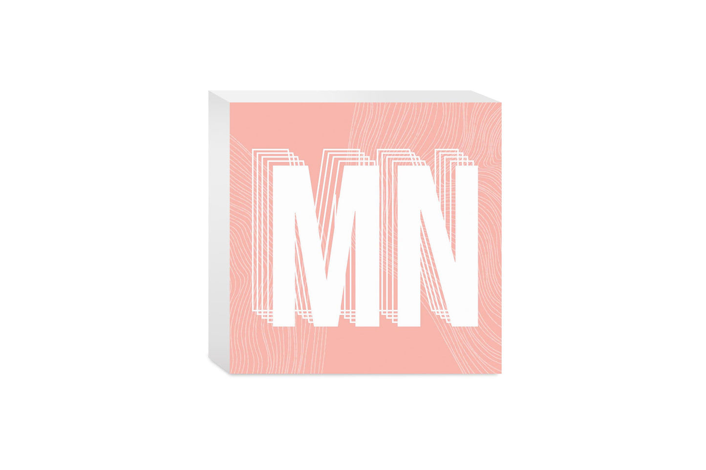 Boho Color Abbreviated On Pink Minnesota | Wood Block | Eaches | Min 4