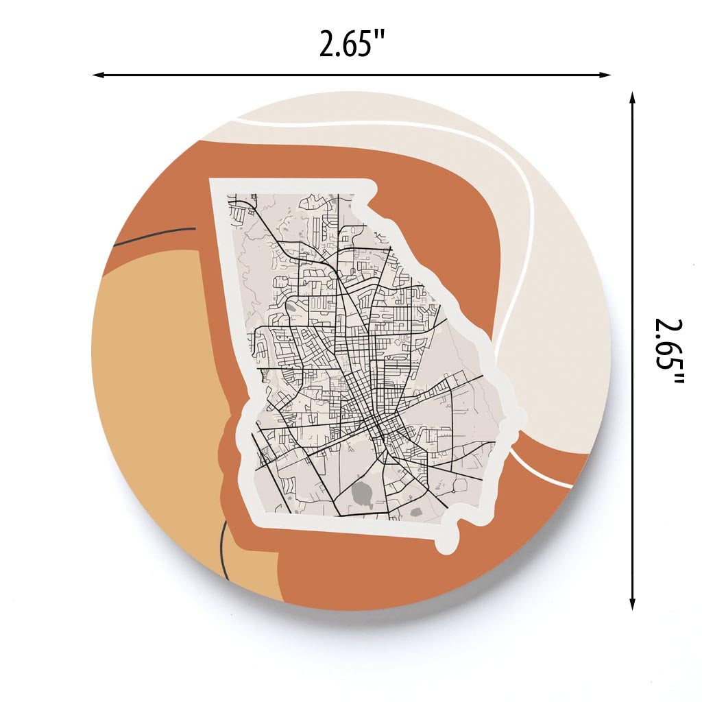 Vintage Groove Fluid Orange Map Georgia Valdosta | 2.65x2.65