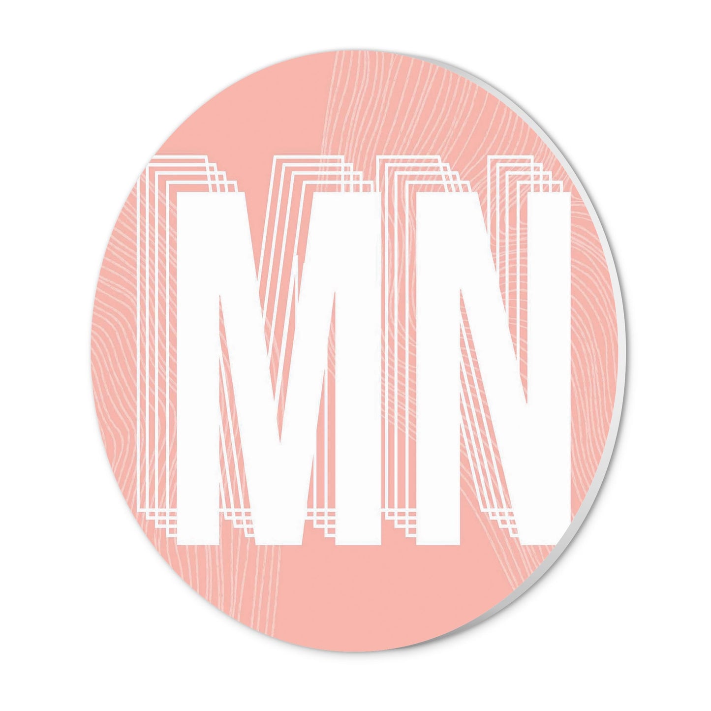 Boho Color Abbreviated On Pink Minnesota | Wood Sign | Eaches | Min 1
