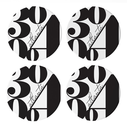 Black And White Zip Block Georgia Atlanta | Absorbent Coasters | Set of 4 | Min 2