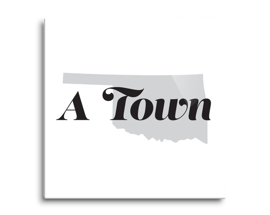 Minimalistic B&W Ardmore Ok A Town White | Hi-Def Glass Art | Eaches | Min 2
