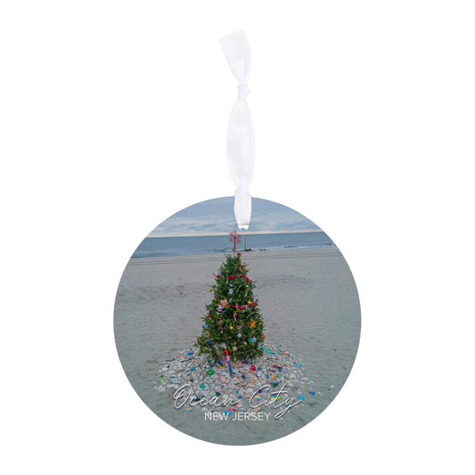 OCNJ North St Christmas Tree Ornament | Wood Ornament | Eaches | Min 6