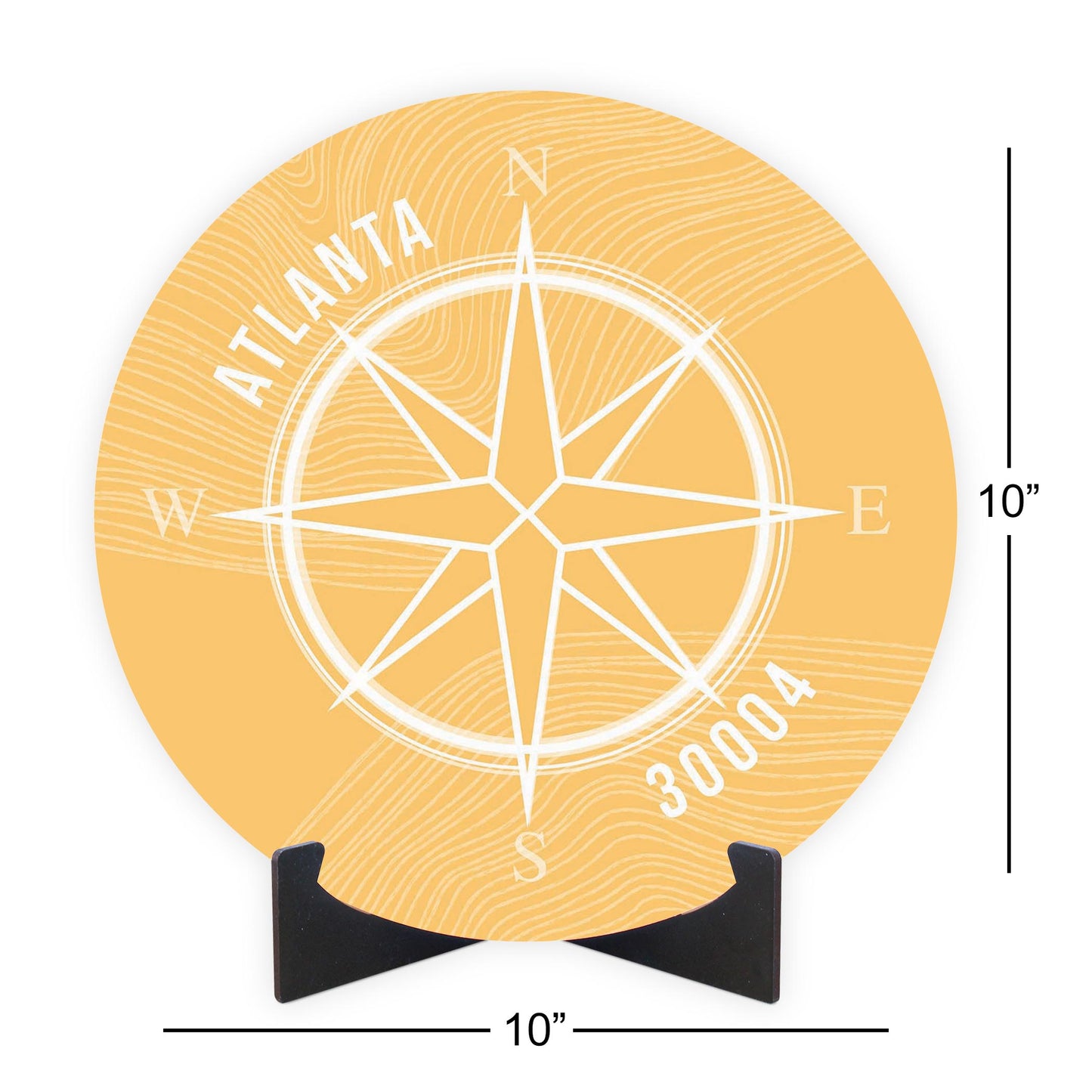 Boho Color Compass Zip On Yellow Georgia Atlanta | Wood Sign | Eaches | Min 1