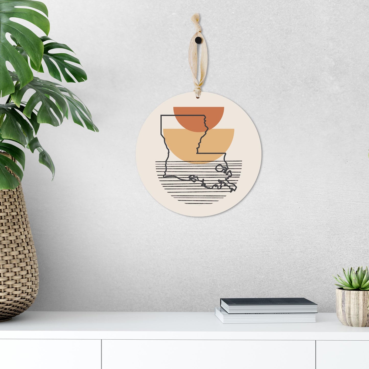 Vintage Groove Shape Stack Louisiana | Wood Ornament | Eaches | Min 1