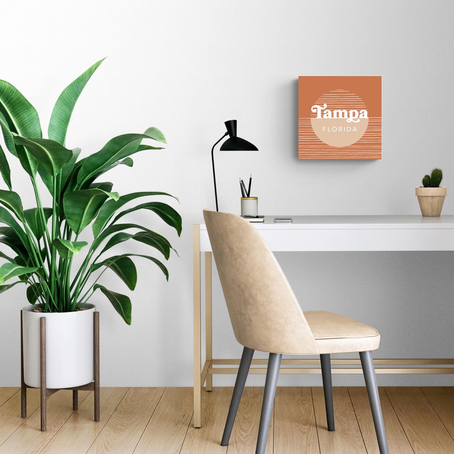 Vintage Groove Half Circle Lines Florida Tampa | Wood Sign | Eaches | Min 2