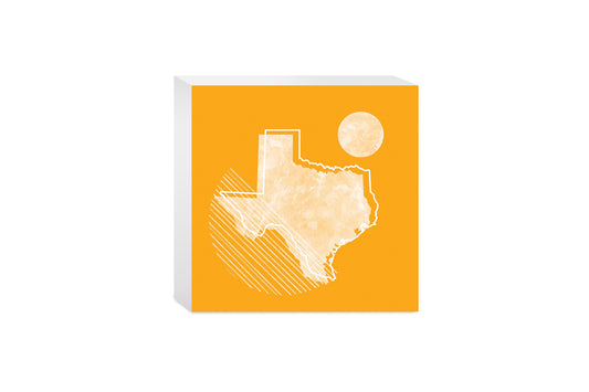 Bright Modern Geometric On Orange Texas | Wood Block | Eaches | Min 4