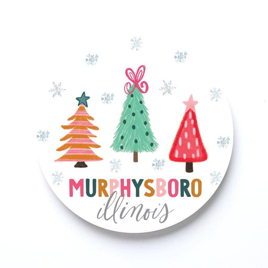 Round Coaster, Whimsical Christmas, Decor, Custom Gifts