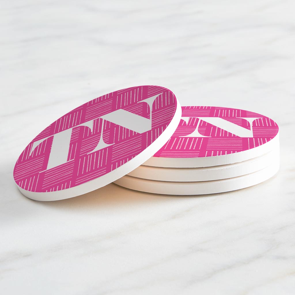 Bright Modern Abbreviated On Pink Tennessee | Absorbent Coasters | Set of 4 | Min 2