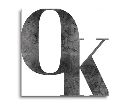 Minimalistic B&W Ardmore Ok White Initials | Hi-Def Glass Art | Eaches | Min 2