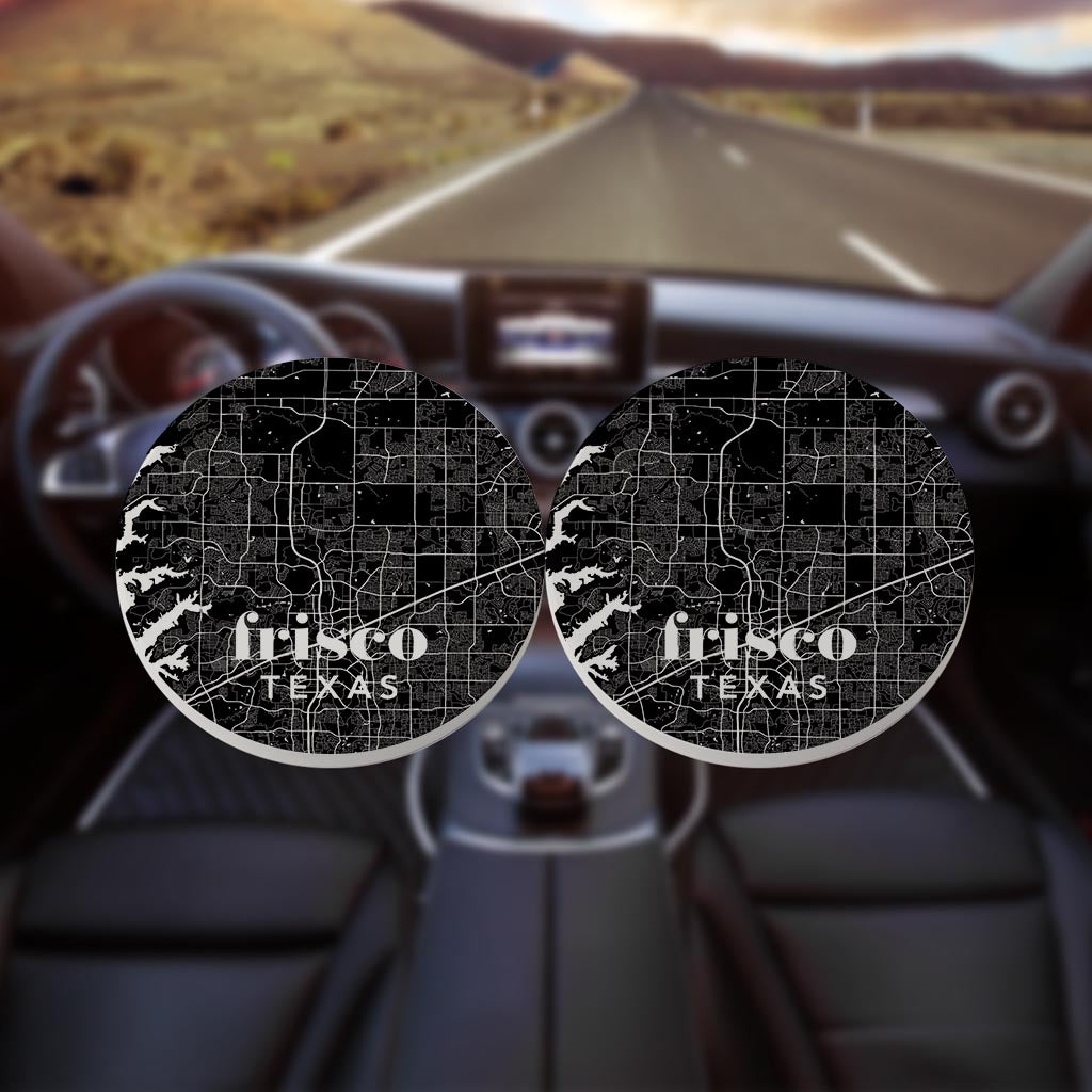 Black and White Black Map Texas Frisco