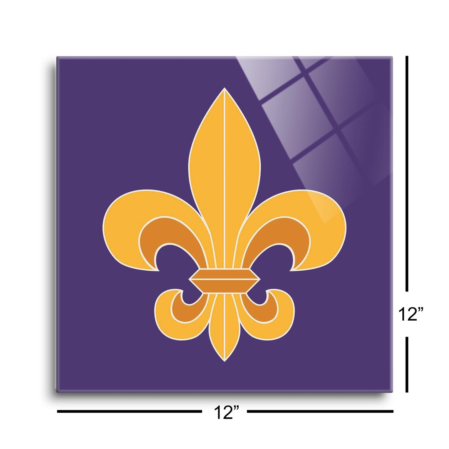 Purple Gold Louisiana Fleur De Lis | Hi-Def Glass Art | Eaches | Min 1