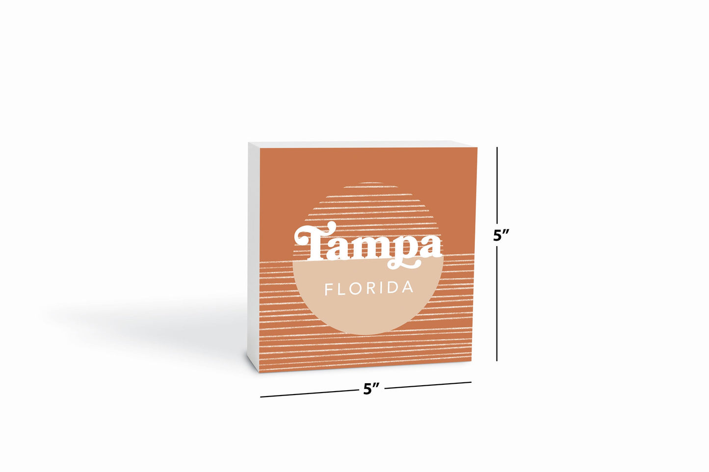 Vintage Groove Half Circle Lines Florida Tampa| Wood Block | Eaches | Min 4