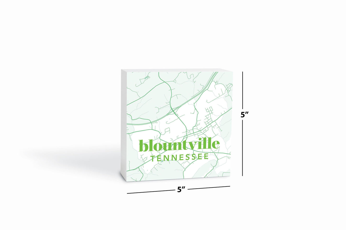 Bright Modern Green Map Tennessee Blountville | Wood Block | Eaches | Min 4
