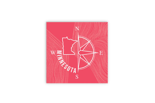 Boho Color Compass State On Pink Minnesota | Wood Sign | Eaches | Min 2