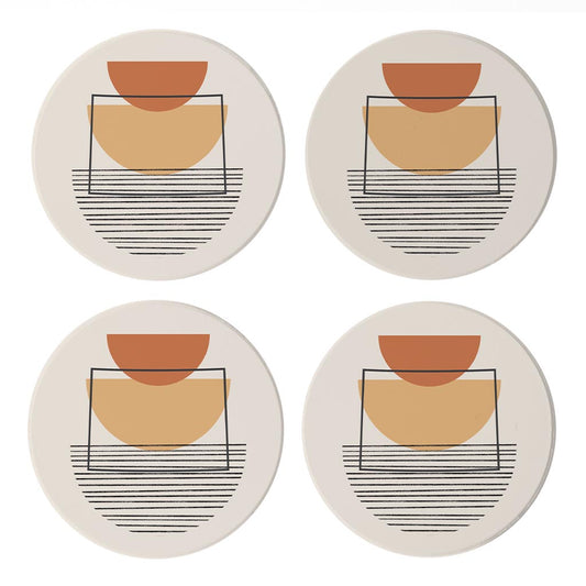 Vintage Groove Shape Stack Colorado| Absorbent Coasters | Set of 4 | Min 2