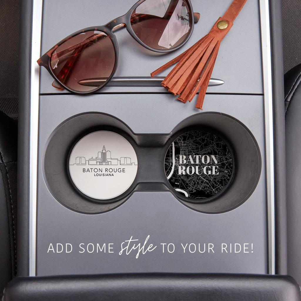 Minimalistic Baton Rouge Set | Absorbent Car Coasters | Set of 2 | Min 4