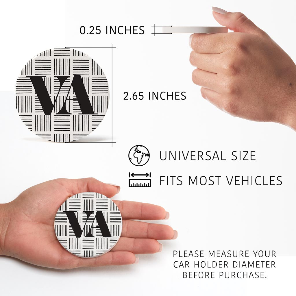 Black and White Abbreviated on White Virginia | 2.65x2.65