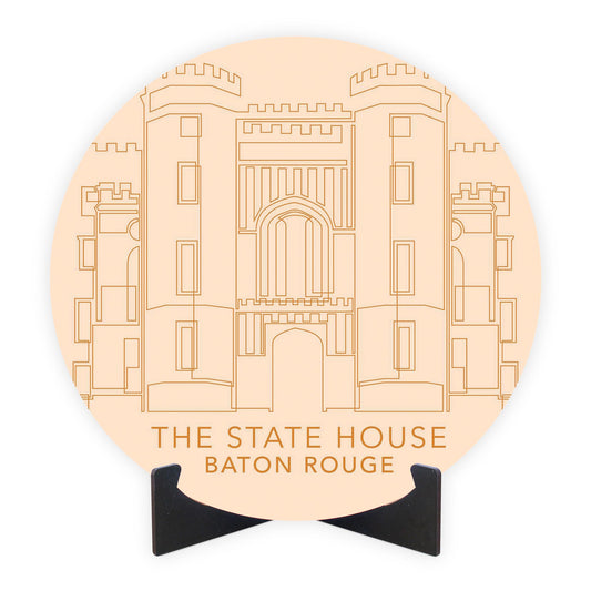 Minimalistic Baton Rouge State House Colorful | Wood Sign | Eaches | Min 1