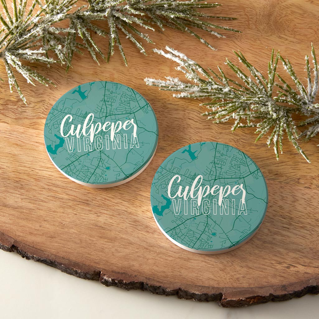 Boho Color Blue Map Virginia Culpeper | 2.65x2.65