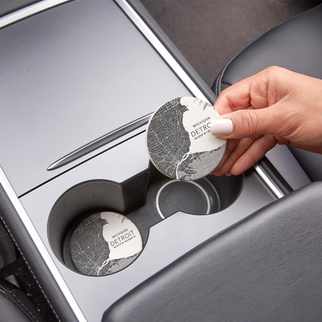 Grey Detroit Michigan Map & Coordinates | 2.65x2.65