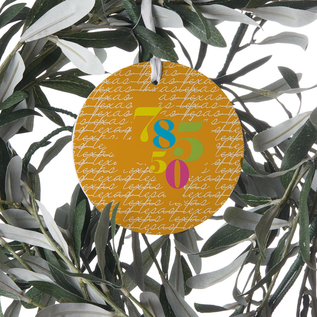 Bright Modern State Script Orange Texas Harlingen | Wood Ornament | Eaches | Min 6