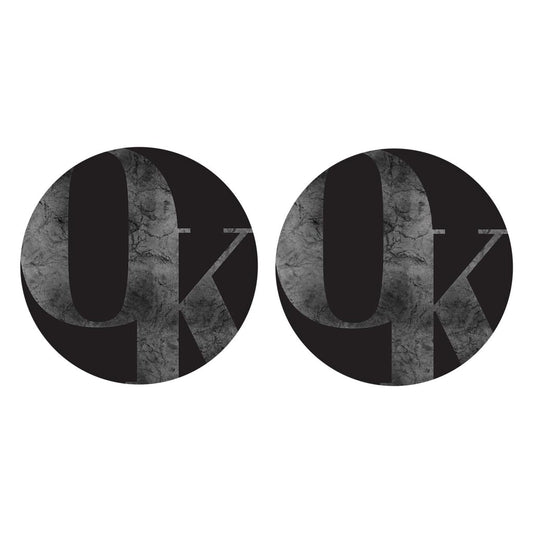 Minimalistic B&W Ardmore Ok Black Initials| Absorbent Car Coasters | Set of 2 | Min 4