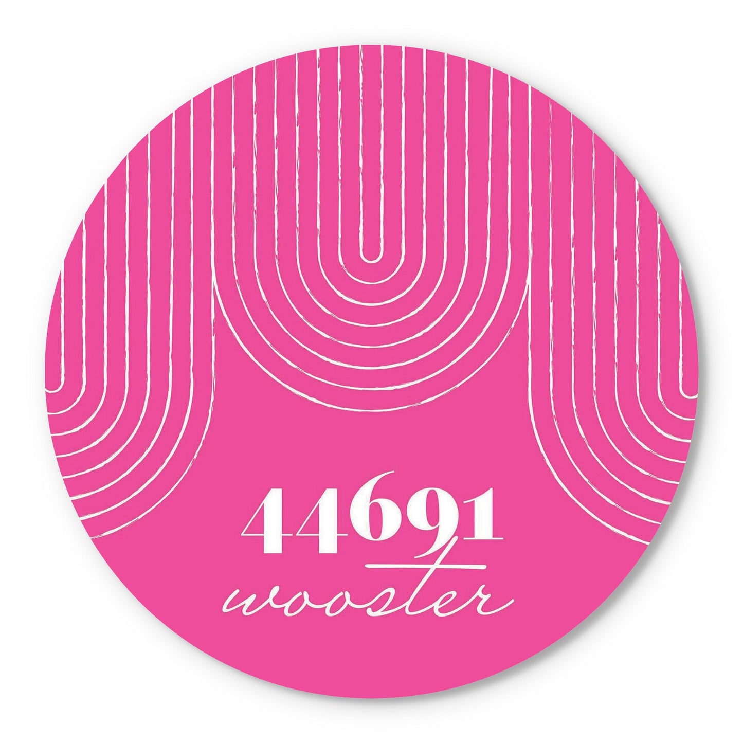 Bright Modern City Zip On Pink Ohio Wooster | Wood Sign | Eaches | Min 1