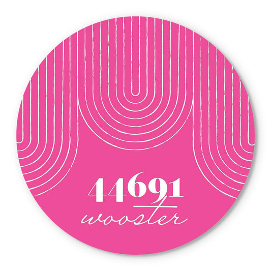 Bright Modern City Zip On Pink Ohio Wooster | Wood Sign | Eaches | Min 1