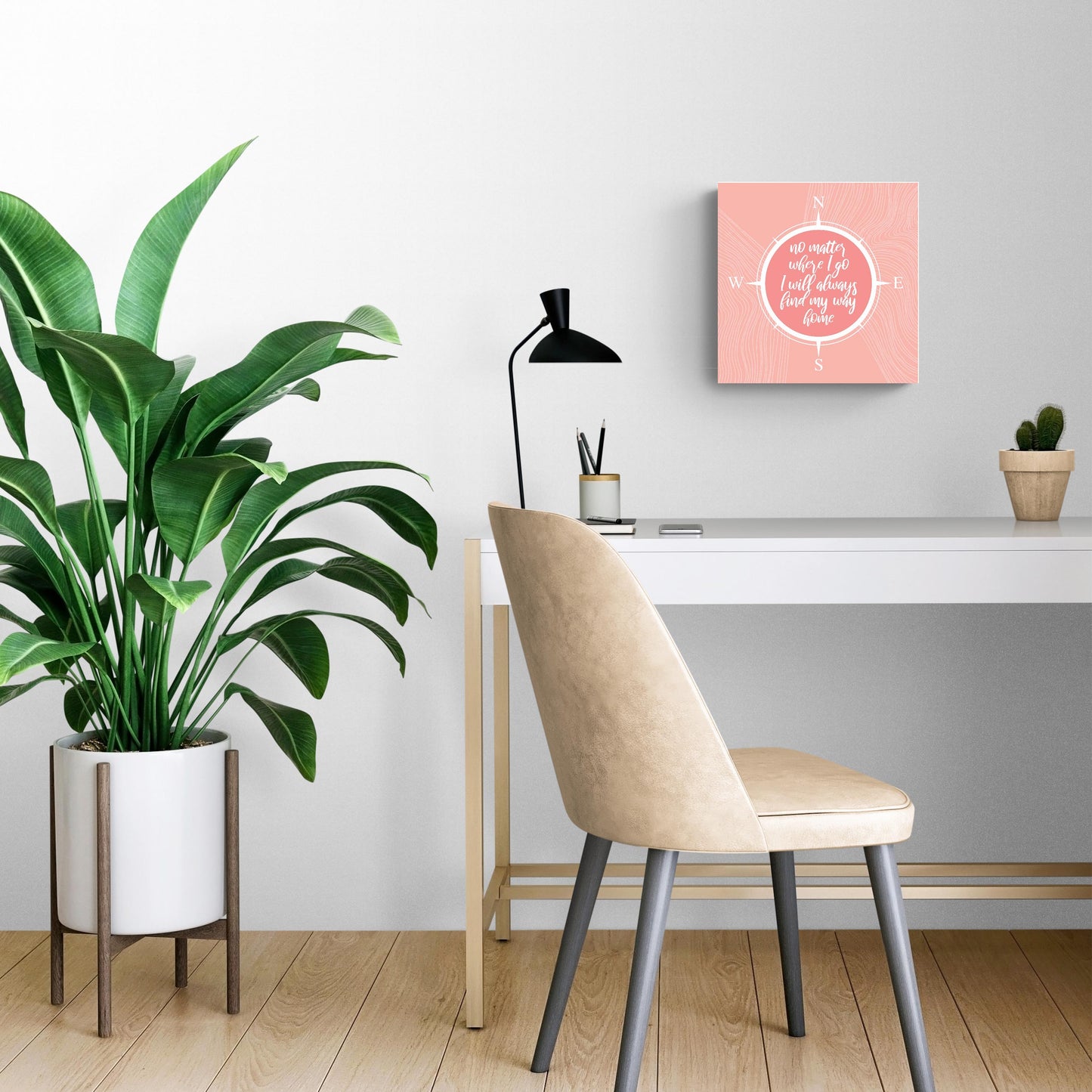 Boho Color Compass On Pink Quote | Wood Sign | Eaches | Min 2