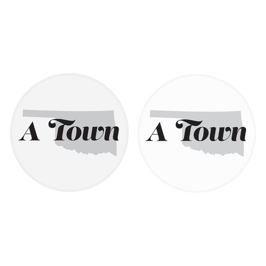 Minimalistic B&W Ardmore Ok A Town White| Absorbent Car Coasters | Set of 2 | Min 4