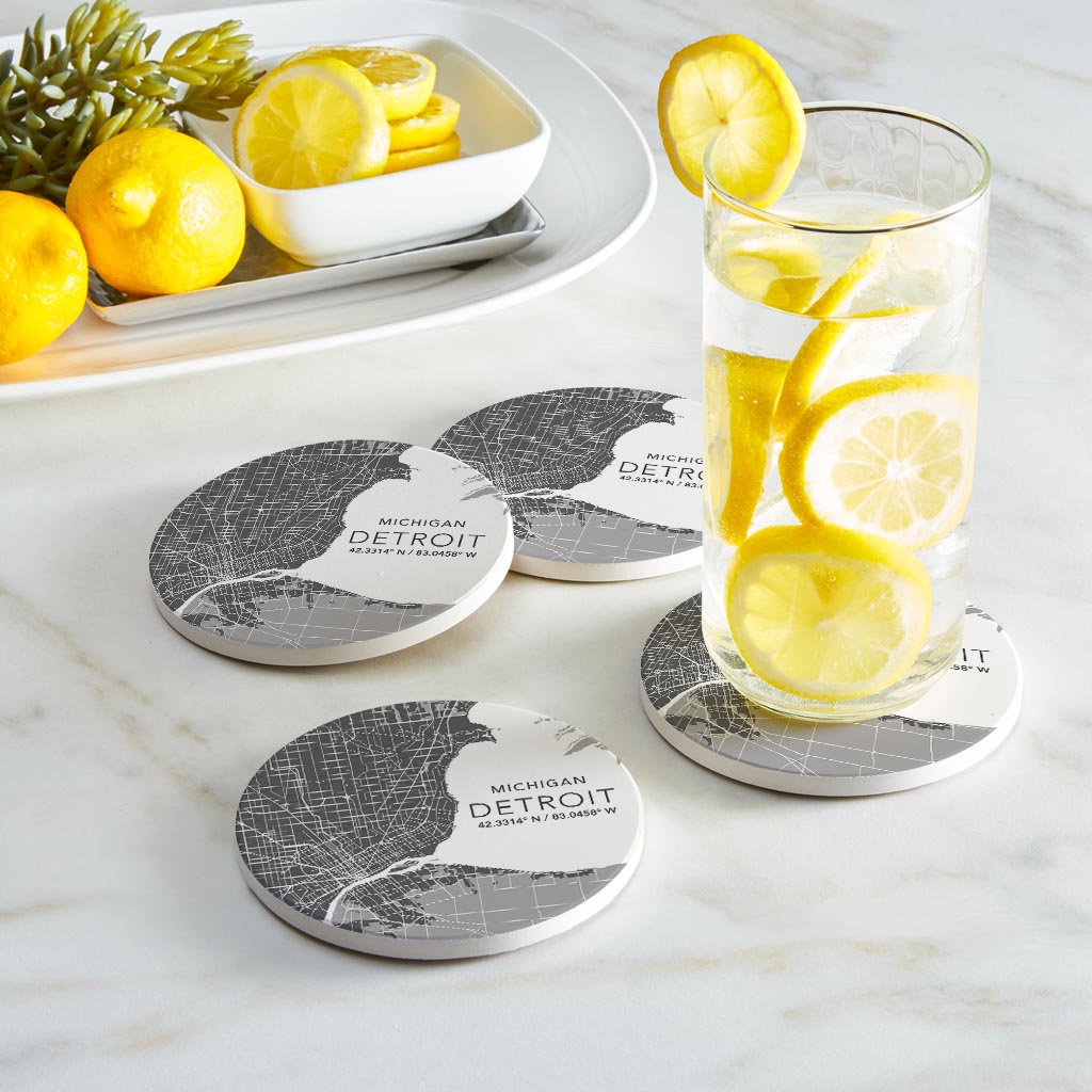 Grey Detroit Michigan Map & Coordinates | 4x4