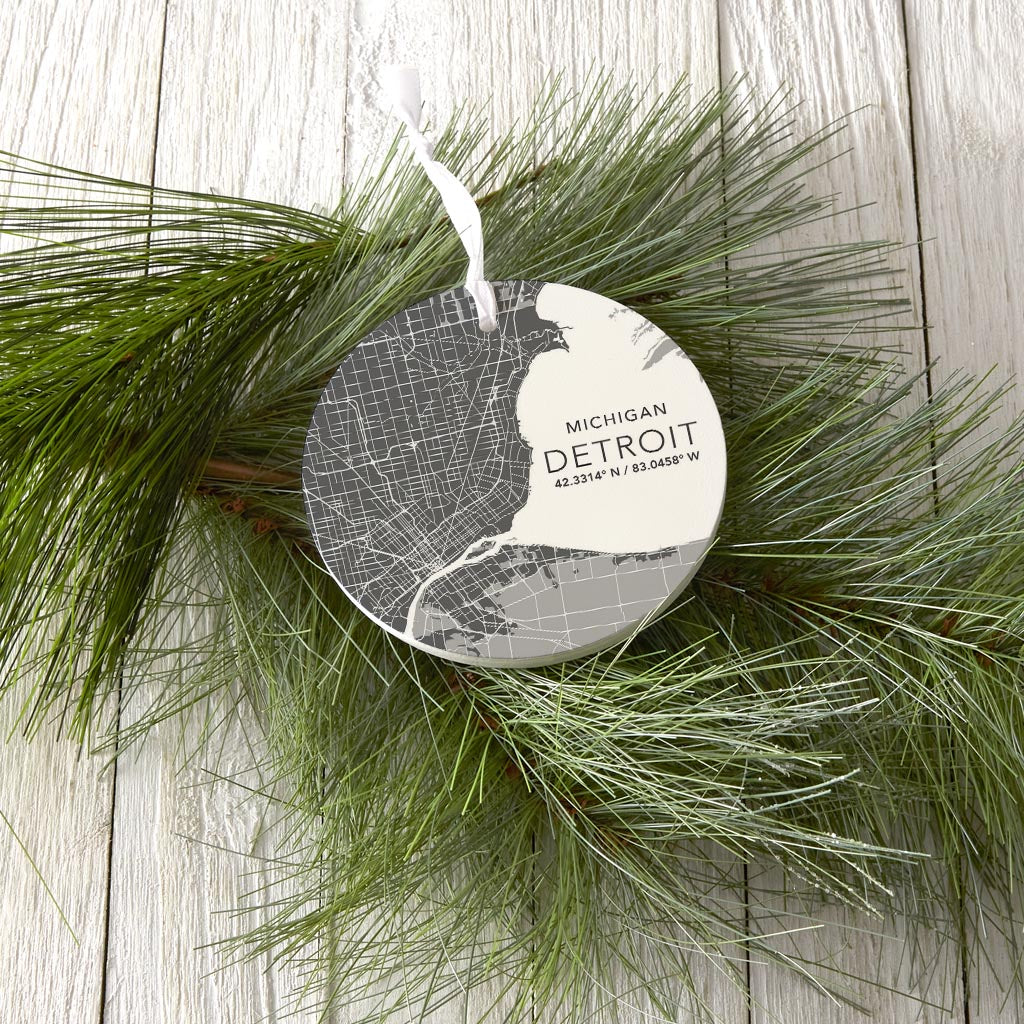 Grey Detroit Michigan Map & Coordinates | 4x4