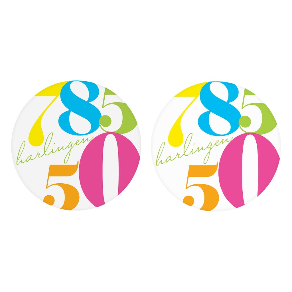 Bright Modern Color Block City Zip Texas Harlingen | Absorbent Car Coasters | Set of 2 | Min 4