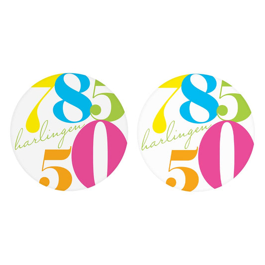 Bright Modern Color Block City Zip Texas Harlingen | Absorbent Car Coasters | Set of 2 | Min 4