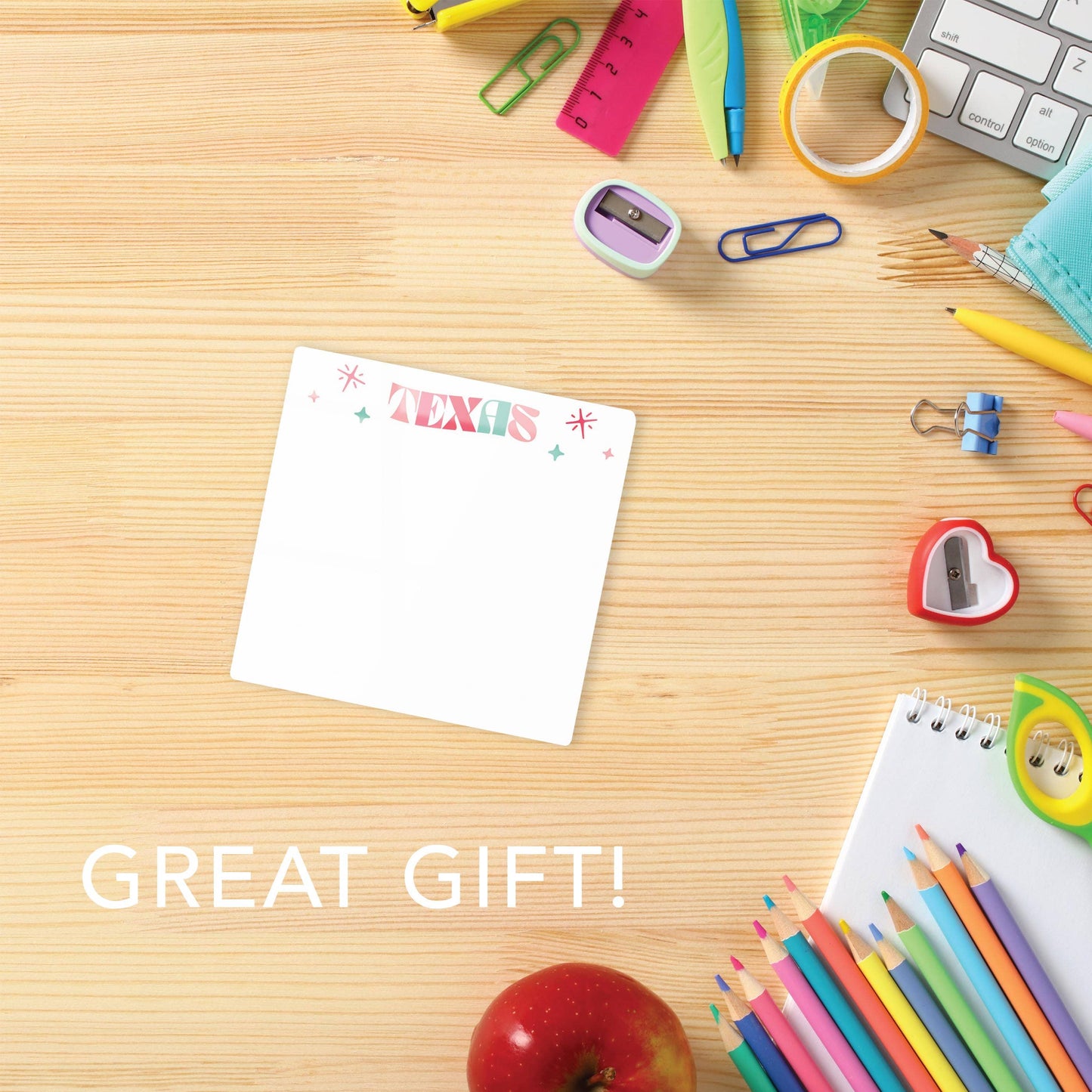 Custom Retro Wave Glass Dry Erase Desktop Tile