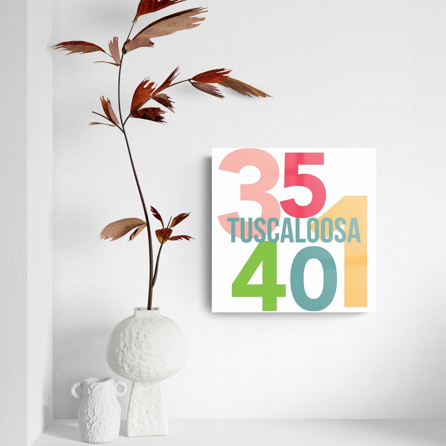Boho Color Color Block City Zip Alabama Tuscaloosa | Hi-Def Glass Art | Eaches | Min 2