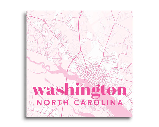 Bright Modern Pink Map North Carolina Washington| Hi-Def Glass Art | Eaches | Min 2