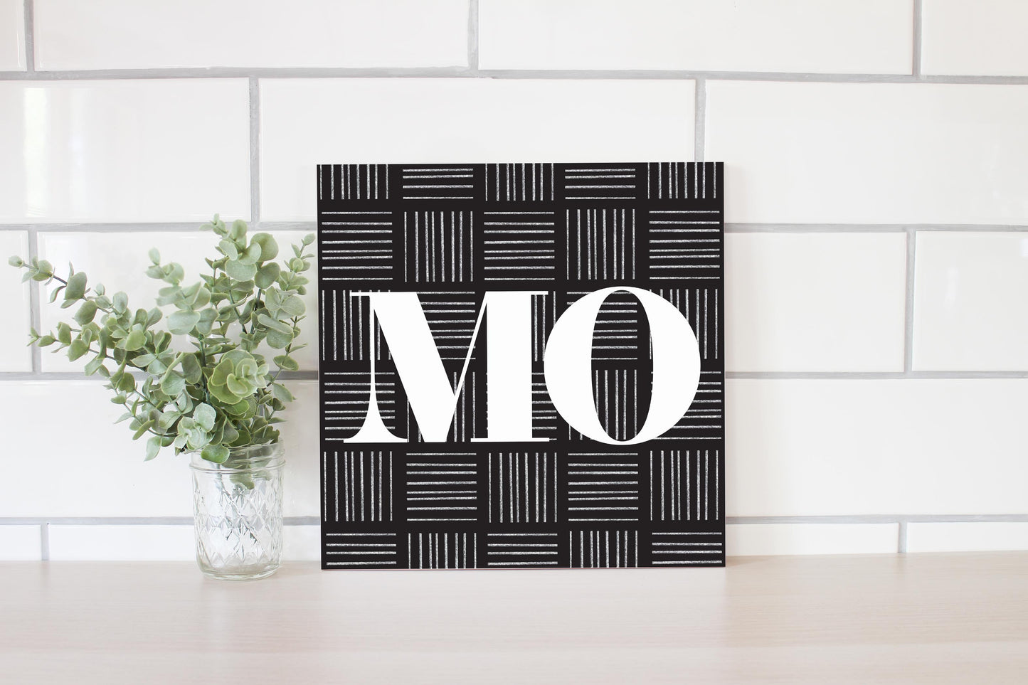 Black And White Abbreviated On Black Missouri | Wood Sign | Eaches | Min 2