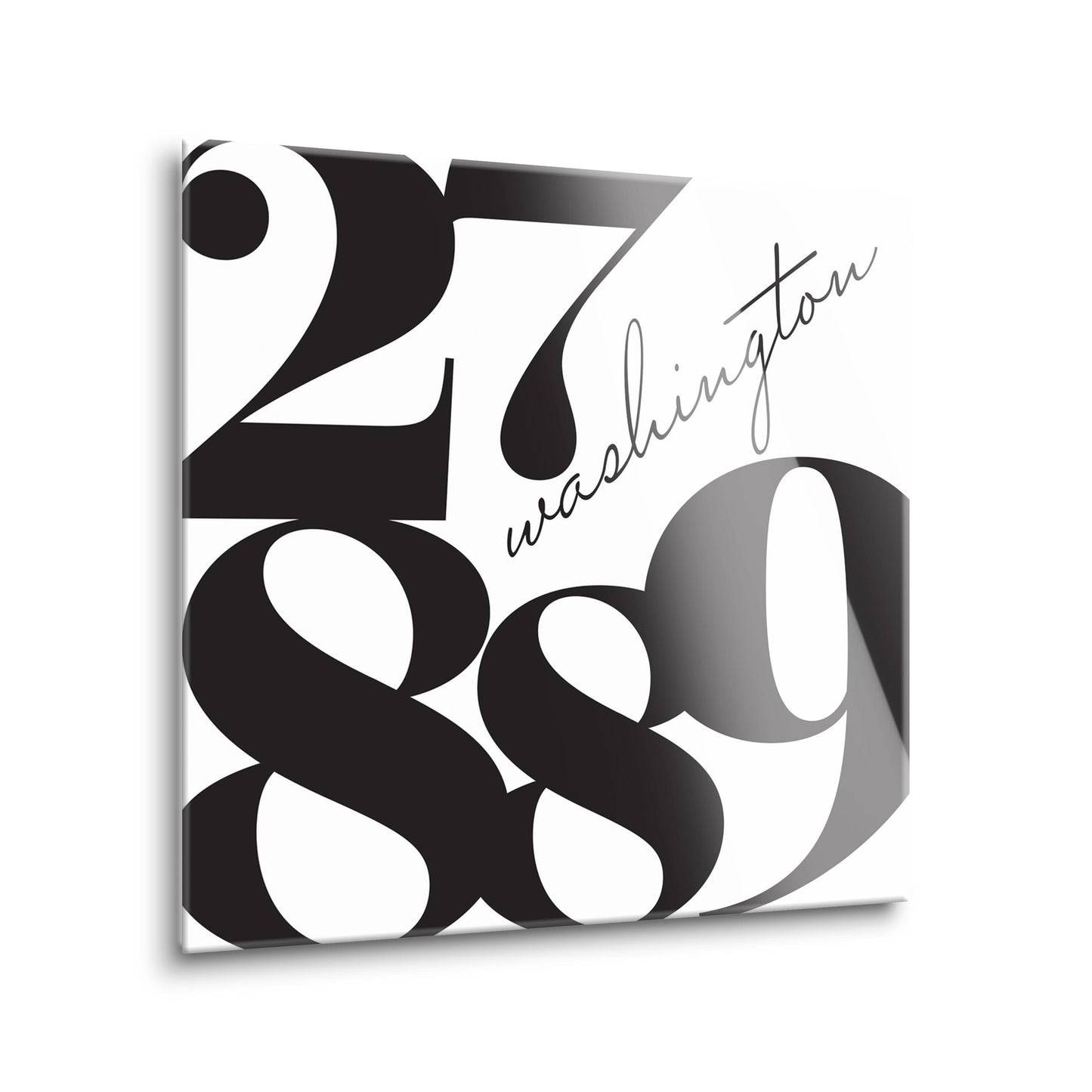 Black And White Zip Block North Carolina Washington | Hi-Def Glass Art | Eaches | Min 2