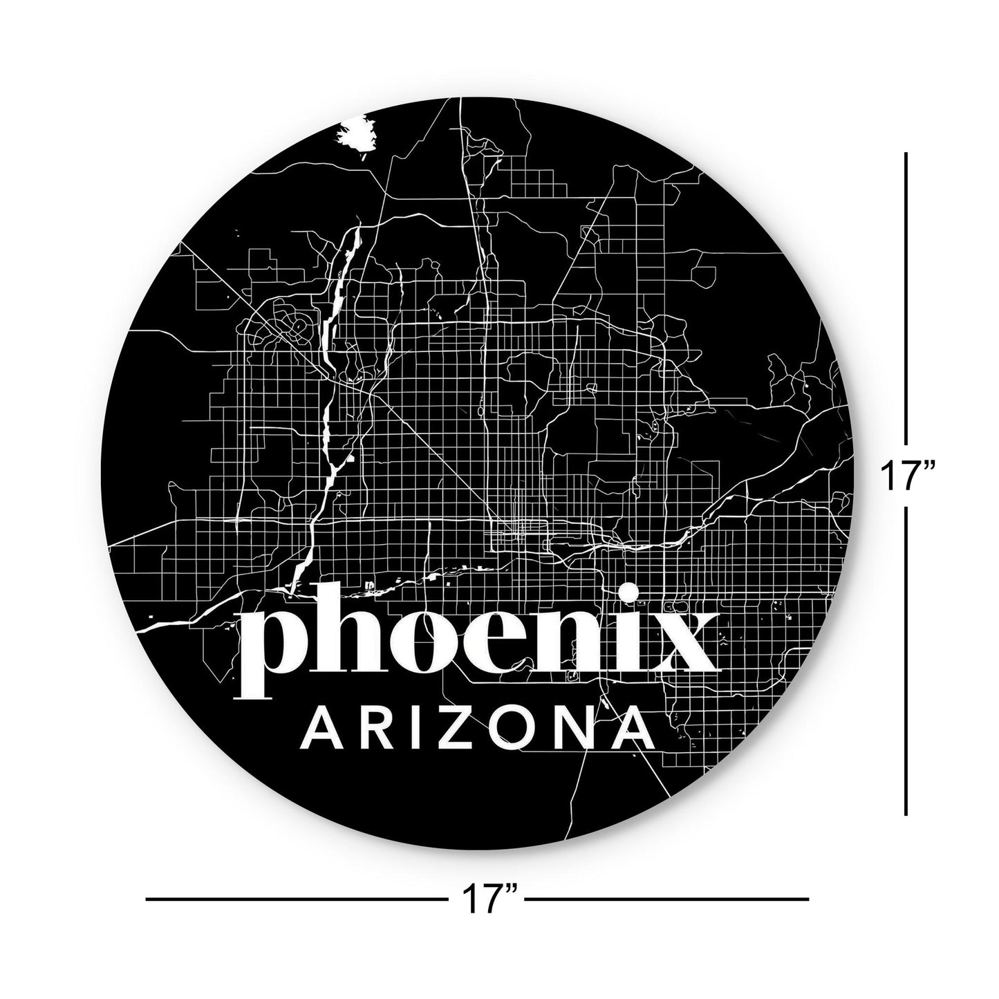 Black And White Black Map Arizona Phoenix | Wood Sign | Eaches | Min 1