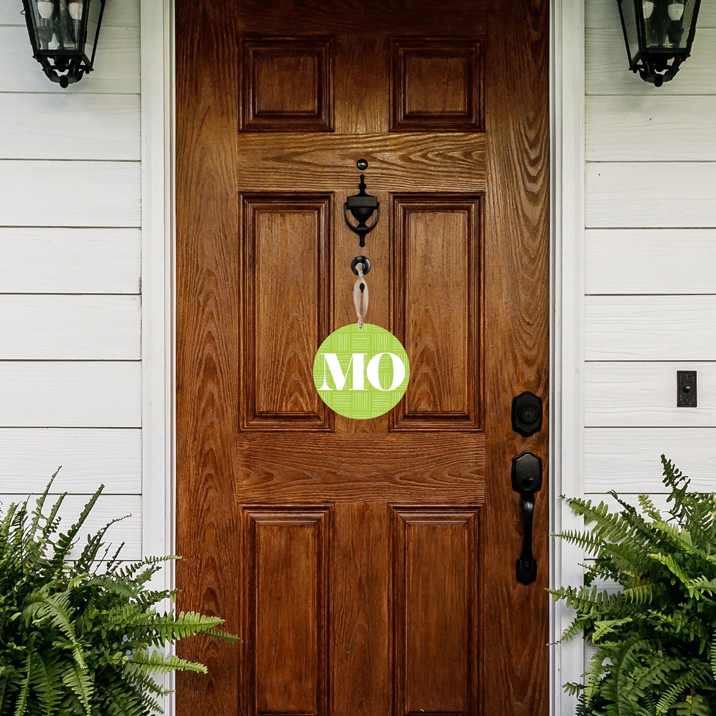 Bright Modern Abbreviated On Green Missouri | Wood Ornament | Eaches | Min 1