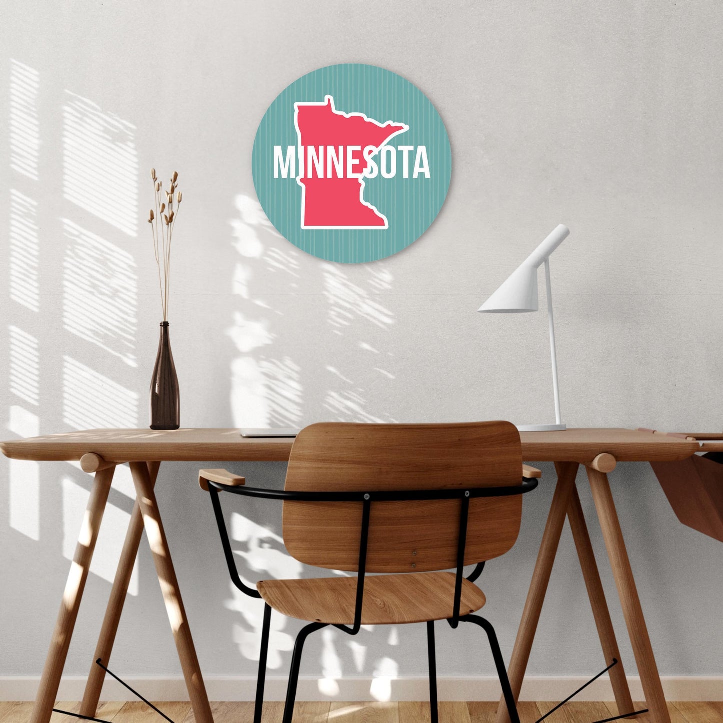 Boho Color State On Blue Minnesota | Wood Sign | Eaches | Min 1