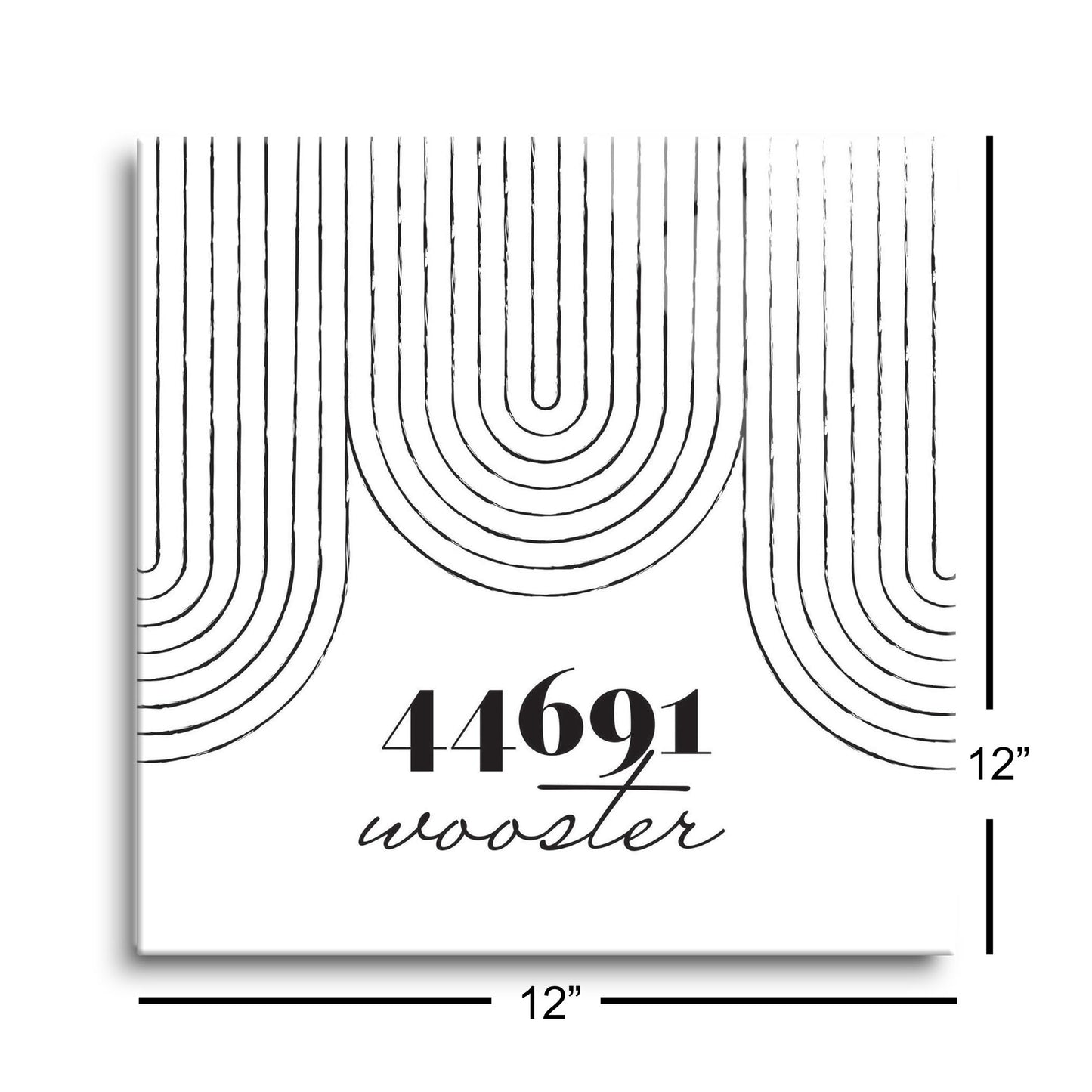 Black And White City Zip On White Ohio Wooster | Hi-Def Glass Art | Eaches | Min 1