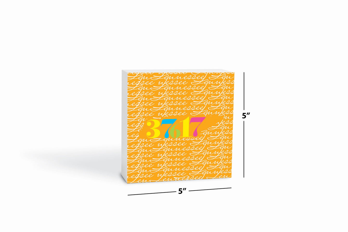 Bright Modern State Script Orange Tennessee Blountville | Wood Block | Eaches | Min 4
