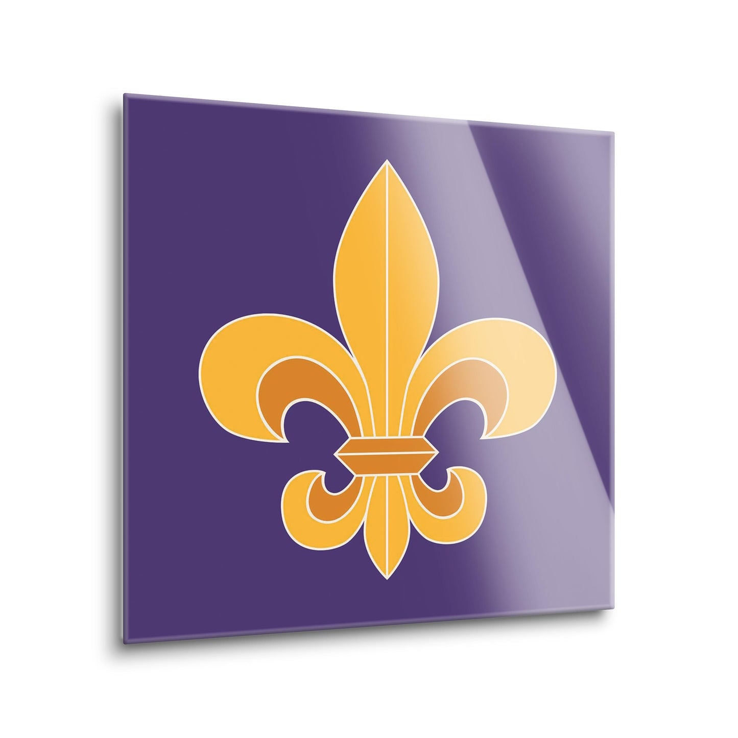 Purple Gold Louisiana Fleur De Lis | Hi-Def Glass Art | Eaches | Min 2