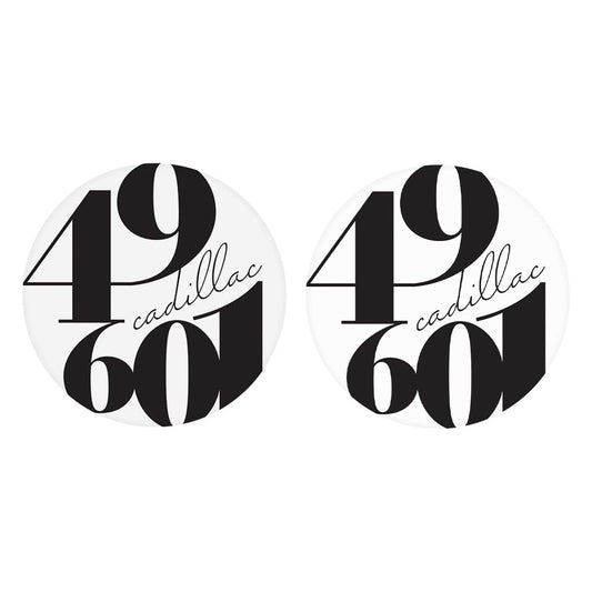 Black And White Zip Block Michigan Cadillac | Absorbent Car Coasters | Set of 2 | Min 4